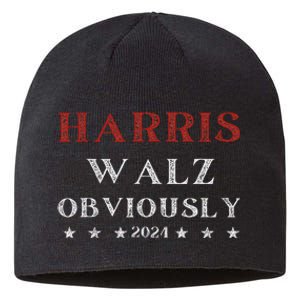 Kamala Harris Tim Walz Waltz 2024 Obviously Sustainable Beanie