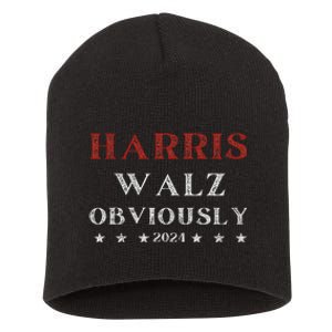 Kamala Harris Tim Walz Waltz 2024 Obviously Short Acrylic Beanie