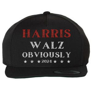 Kamala Harris Tim Walz Waltz 2024 Obviously Wool Snapback Cap