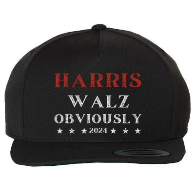 Kamala Harris Tim Walz Waltz 2024 Obviously Wool Snapback Cap