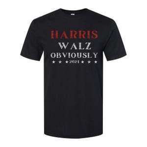 Kamala Harris Tim Walz Waltz 2024 Obviously Softstyle CVC T-Shirt