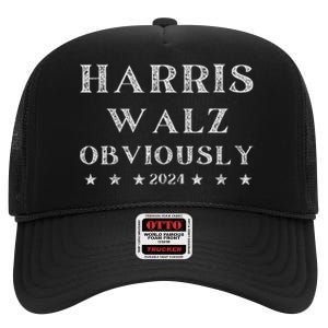 Kamala Harris Tim Walz Waltz 2024 Obviously High Crown Mesh Back Trucker Hat