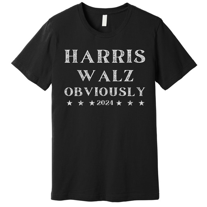 Kamala Harris Tim Walz Waltz 2024 Obviously Premium T-Shirt