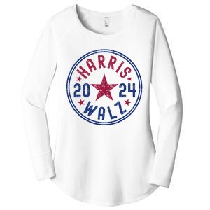 Kamala Harris Tim Walz Waltz Election Party Wear Women's Perfect Tri Tunic Long Sleeve Shirt