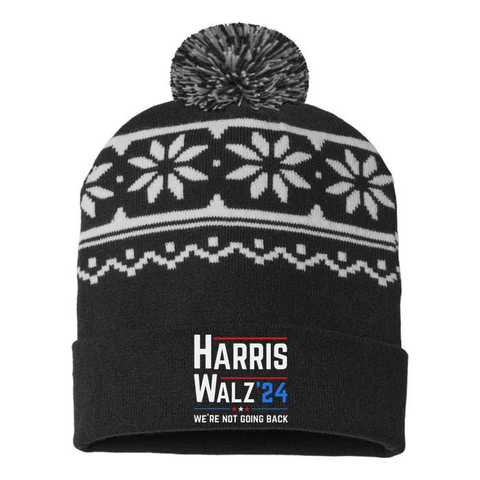 Kamala Harris Tim Walz Waltz Election Vote 2024 USA-Made Snowflake Beanie