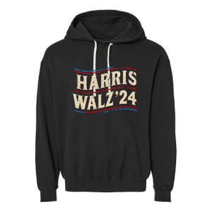 Kamala Harris Tim Walz First Female President Garment-Dyed Fleece Hoodie