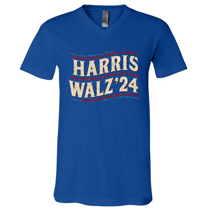 Kamala Harris Tim Walz First Female President V-Neck T-Shirt