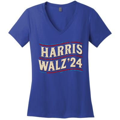 Kamala Harris Tim Walz First Female President Women's V-Neck T-Shirt