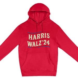 Kamala Harris Tim Walz First Female President Premium Pullover Hoodie