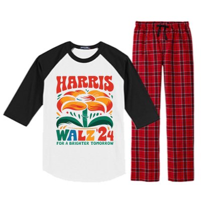 Kamala Harris Tim Walz 2024 Peace Lgbt Harris Walz Waltz Raglan Sleeve Pajama Set