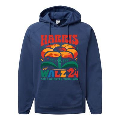 Kamala Harris Tim Walz 2024 Peace Lgbt Harris Walz Waltz Performance Fleece Hoodie