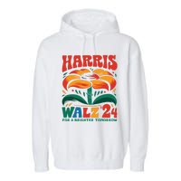 Kamala Harris Tim Walz 2024 Peace Lgbt Harris Walz Waltz Garment-Dyed Fleece Hoodie