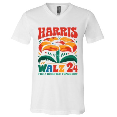 Kamala Harris Tim Walz 2024 Peace Lgbt Harris Walz Waltz V-Neck T-Shirt