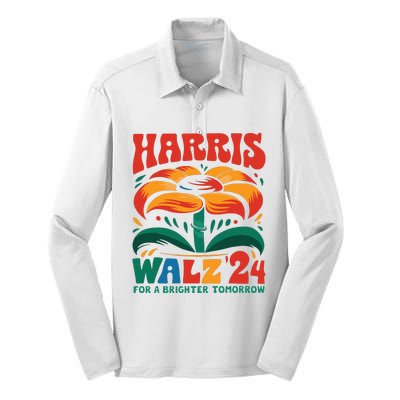 Kamala Harris Tim Walz 2024 Peace Lgbt Harris Walz Waltz Silk Touch Performance Long Sleeve Polo