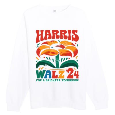 Kamala Harris Tim Walz 2024 Peace Lgbt Harris Walz Waltz Premium Crewneck Sweatshirt