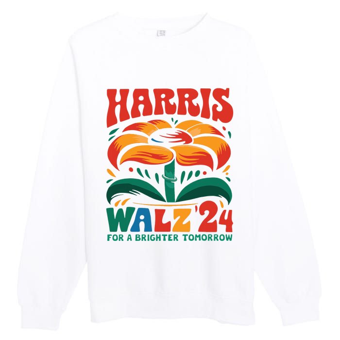 Kamala Harris Tim Walz 2024 Peace Lgbt Harris Walz Waltz Premium Crewneck Sweatshirt