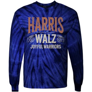 Kamala Harris Tim Walz Waltz 2024 Joyful Warriors Tie-Dye Long Sleeve Shirt