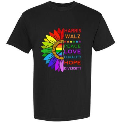 Kamala Harris Tim Walz 2024 Peace Lgbt Garment-Dyed Heavyweight T-Shirt