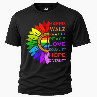 Kamala Harris Tim Walz 2024 Peace Lgbt Cooling Performance Crew T-Shirt