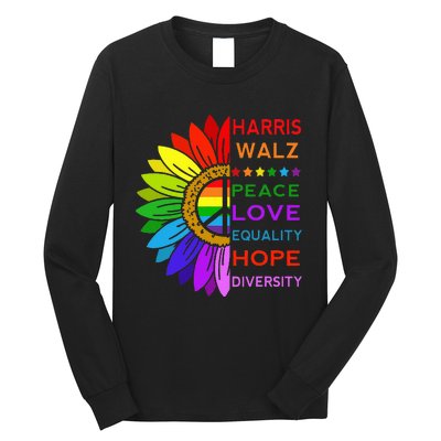 Kamala Harris Tim Walz 2024 Peace Lgbt Long Sleeve Shirt