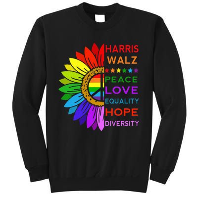 Kamala Harris Tim Walz 2024 Peace Lgbt Sweatshirt