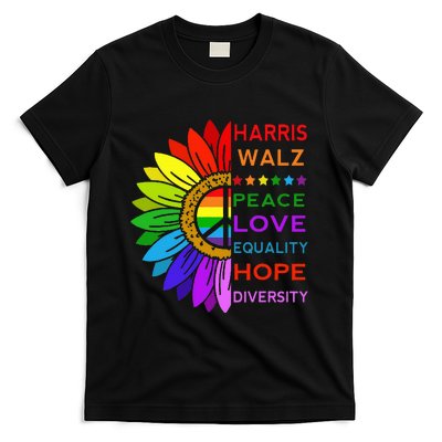 Kamala Harris Tim Walz 2024 Peace Lgbt T-Shirt