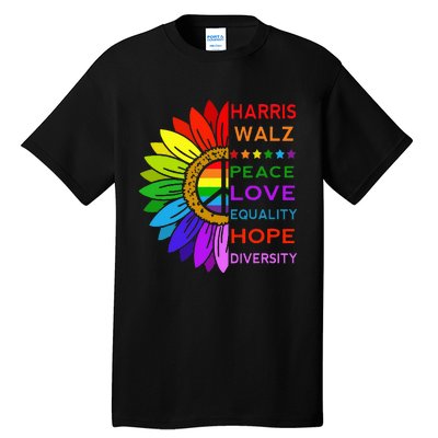 Kamala Harris Tim Walz 2024 Peace Lgbt Tall T-Shirt