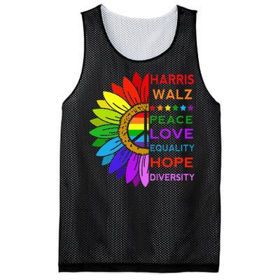 Kamala Harris Tim Walz 2024 Peace Lgbt Mesh Reversible Basketball Jersey Tank