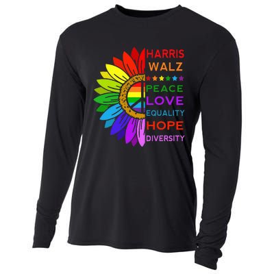 Kamala Harris Tim Walz 2024 Peace Lgbt Cooling Performance Long Sleeve Crew