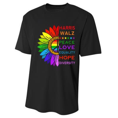 Kamala Harris Tim Walz 2024 Peace Lgbt Performance Sprint T-Shirt