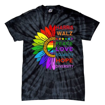 Kamala Harris Tim Walz 2024 Peace Lgbt Tie-Dye T-Shirt