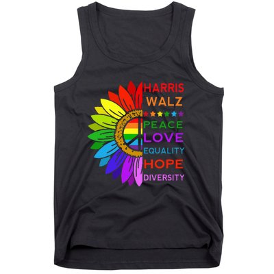 Kamala Harris Tim Walz 2024 Peace Lgbt Tank Top