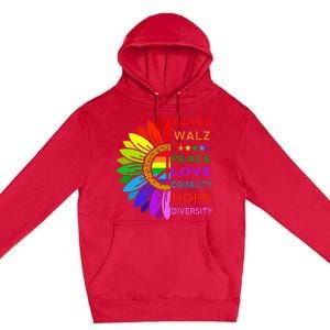 Kamala Harris Tim Walz 2024 Peace Lgbt Premium Pullover Hoodie