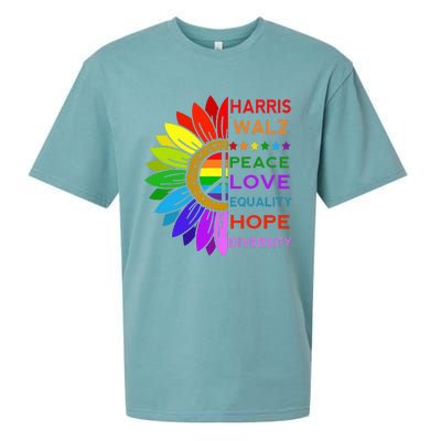 Kamala Harris Tim Walz 2024 Peace Lgbt Sueded Cloud Jersey T-Shirt