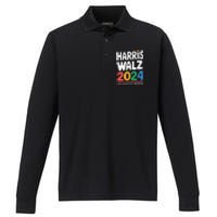 Kamala Harris Tim Waltz Campaign Harris Walz 2024 Performance Long Sleeve Polo