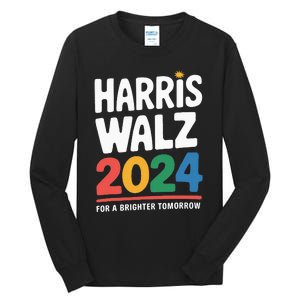 Kamala Harris Tim Waltz Campaign Harris Walz 2024 Tall Long Sleeve T-Shirt