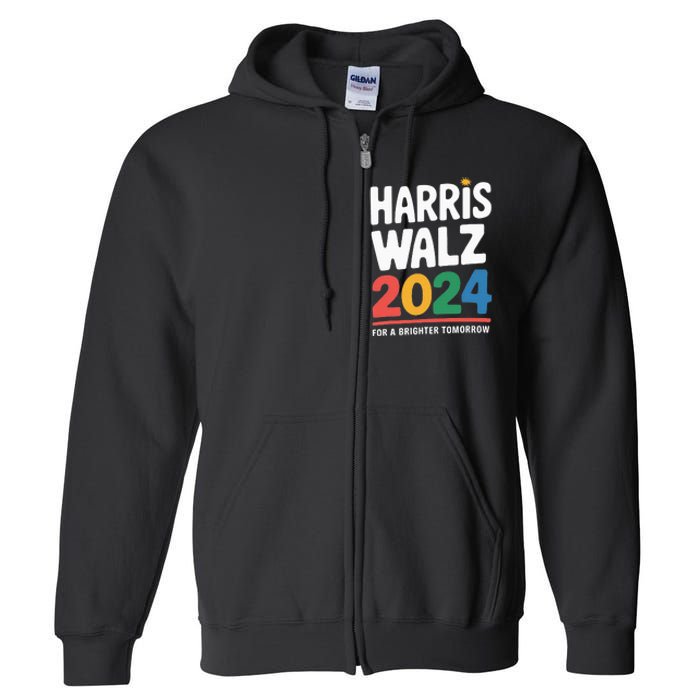 Kamala Harris Tim Waltz Campaign Harris Walz 2024 Full Zip Hoodie