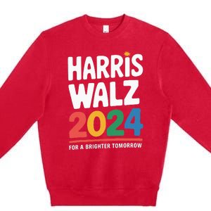 Kamala Harris Tim Waltz Campaign Harris Walz 2024 Premium Crewneck Sweatshirt