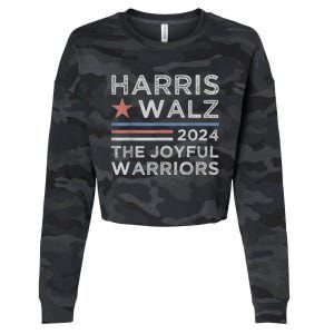 Kamala Harris Tim Walz Waltz 2024 Joyful Warriors Cropped Pullover Crew