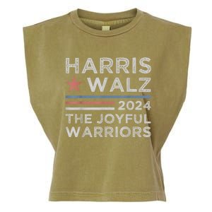 Kamala Harris Tim Walz Waltz 2024 Joyful Warriors Garment-Dyed Women's Muscle Tee