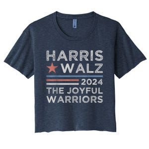 Kamala Harris Tim Walz Waltz 2024 Joyful Warriors Women's Crop Top Tee