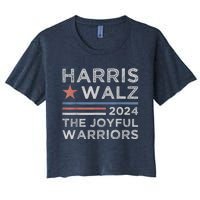 Kamala Harris Tim Walz Waltz 2024 Joyful Warriors Women's Crop Top Tee