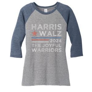 Kamala Harris Tim Walz Waltz 2024 Joyful Warriors Women's Tri-Blend 3/4-Sleeve Raglan Shirt