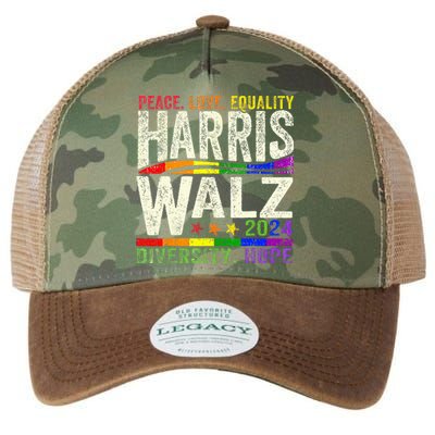 Kamala Harris Tim Walz 2024 Peace Lgbt Harris Walz Waltz Legacy Tie Dye Trucker Hat