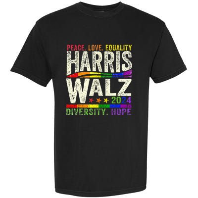 Kamala Harris Tim Walz 2024 Peace Lgbt Harris Walz Waltz Garment-Dyed Heavyweight T-Shirt