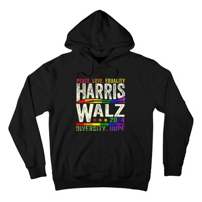 Kamala Harris Tim Walz 2024 Peace Lgbt Harris Walz Waltz Hoodie