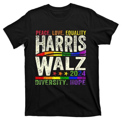 Kamala Harris Tim Walz 2024 Peace Lgbt Harris Walz Waltz T-Shirt