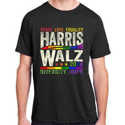 Kamala Harris Tim Walz 2024 Peace Lgbt Harris Walz Waltz Adult ChromaSoft Performance T-Shirt