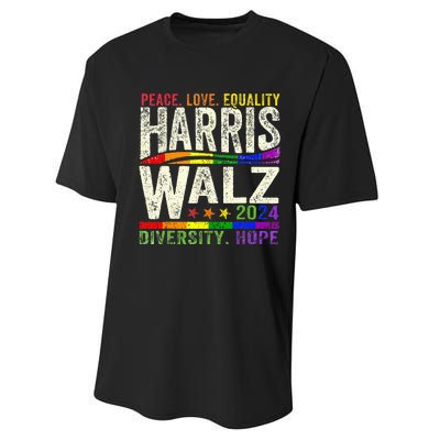 Kamala Harris Tim Walz 2024 Peace Lgbt Harris Walz Waltz Performance Sprint T-Shirt