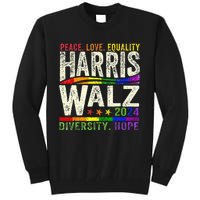 Kamala Harris Tim Walz 2024 Peace Lgbt Harris Walz Waltz Tall Sweatshirt